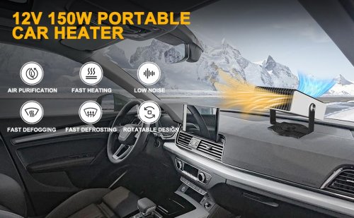 Автообігрівач‑тепловентилятор 2в1 від прикурювача 12В: обігрів і вентиляція в авто