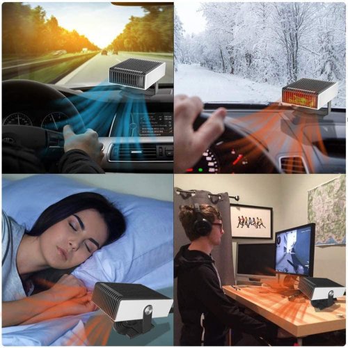 Автообігрівач‑тепловентилятор 2в1 від прикурювача 12В: обігрів і вентиляція в авто