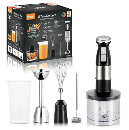 Ручний занурювальний блендер RAF R.334 5в1 зі змінними насадками