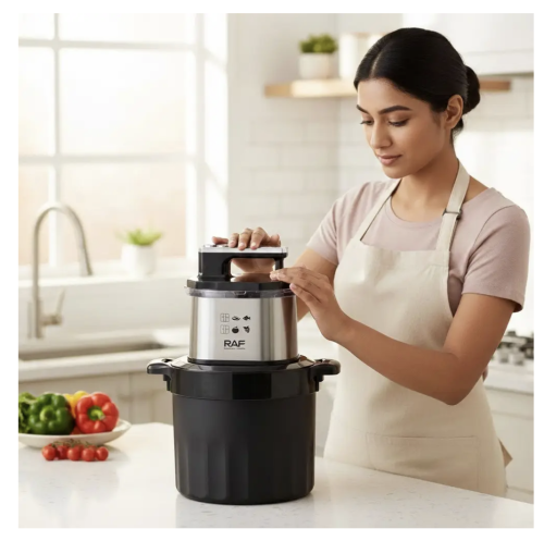 Кухонний комбайн RAF R.7731 з нерж. сталі, чаша 8 л, подрібнювач