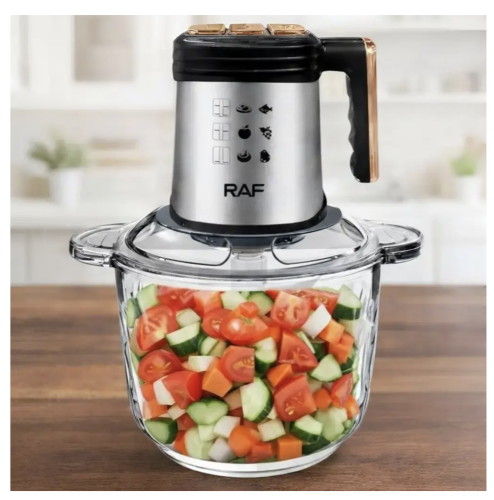 Кухонний комбайн-подрібнювач RAF R.3366, нержавіюча сталь, 5 л, 500 Вт