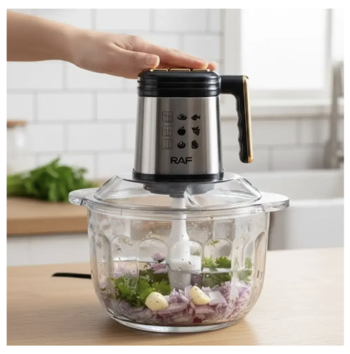 Кухонний комбайн-подрібнювач RAF R.3366, нержавіюча сталь, 5 л, 500 Вт