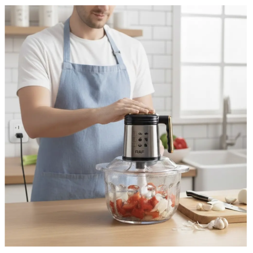 Кухонний комбайн-подрібнювач RAF R.3366, нержавіюча сталь, 5 л, 500 Вт