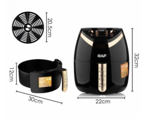 Аерофритюрниця RAF R.5232B 5,8 л — фритюрниця без олії для смачної та корисної їжі