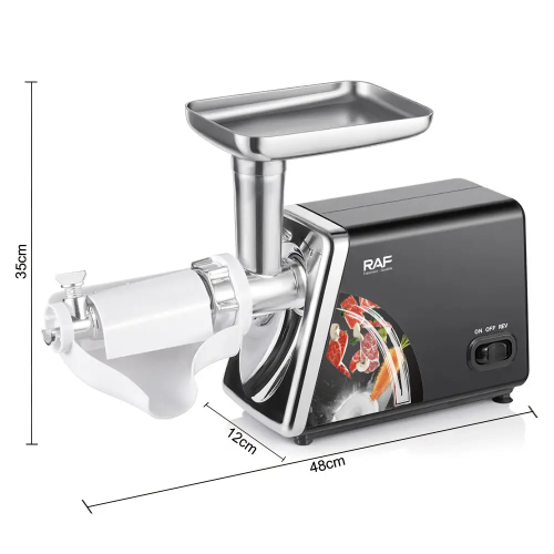 Електрична м’ясорубка RAF R.3383 2500 Вт з насадками та захистом від перегріву