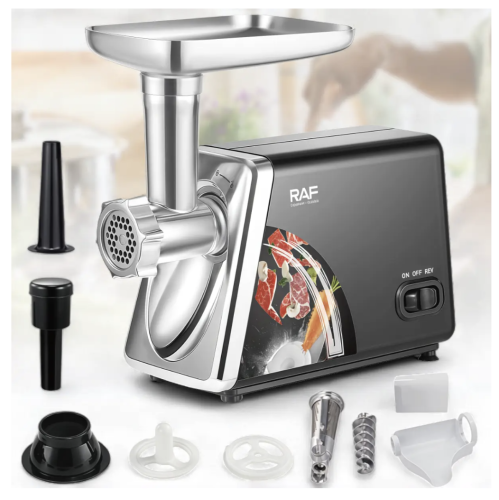 Електрична м’ясорубка RAF R.3383 2500 Вт з насадками та захистом від перегріву
