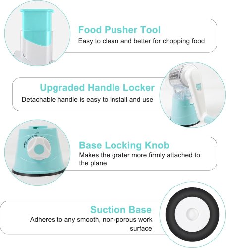 Овочерізка-терка Kitchen Master MINI 806 настільна барабанна механічна, компактна для кухні