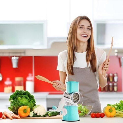 Овочерізка-терка Kitchen Master MINI 806 настільна барабанна механічна, компактна для кухні