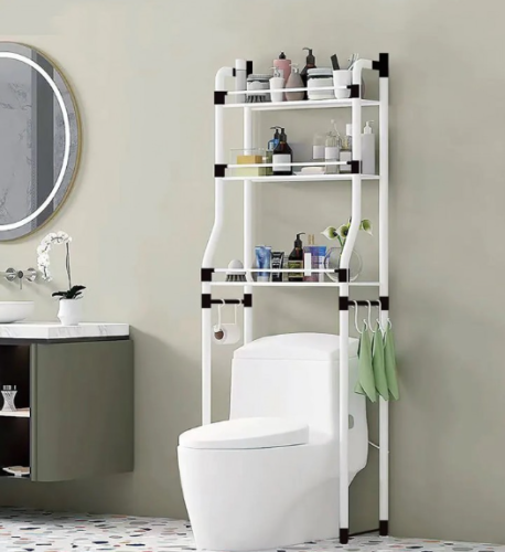 Підлоговий стелаж‑полиця над унітазом для ванної — органайзер для зберігання туалетного приладдя
