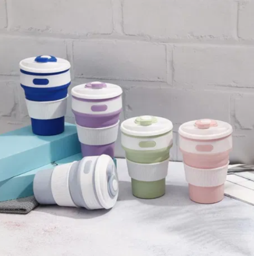 Складана силіконова термочашка-кухоль для кави, чаю та напоїв, 350 мл