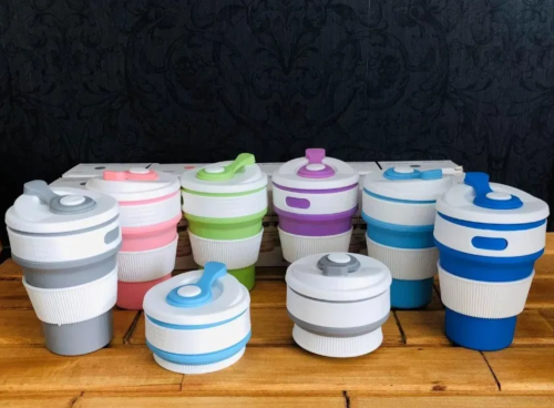 Складана силіконова термочашка-кухоль для кави, чаю та напоїв, 350 мл