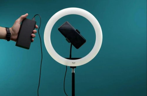 Кільцева LED-лампа S31 33 см USB з кріпленням і тримачем для телефону