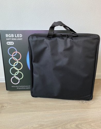 Світлодіодна кільцева RGB-лампа для селфі 45 см з пультом і сумкою (MJ18)