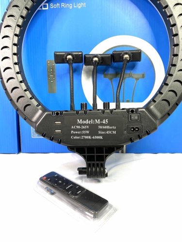 Кільцева LED-лампа RL-18 M45 45 см для селфі, пульт ДК + сумка в комплекті