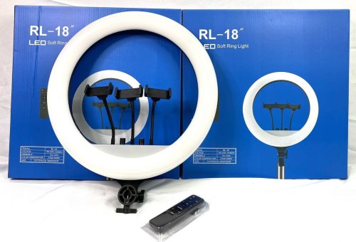 Кільцева LED-лампа RL-18 M45 45 см для селфі, пульт ДК + сумка в комплекті