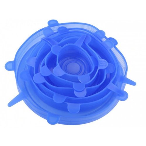 Універсальні силіконові кришки Super Stretch, набір 6 шт для посуду та ємностей