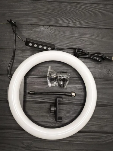 Кільцева RGB селфі-лампа 26 см з пультом керування MJ26