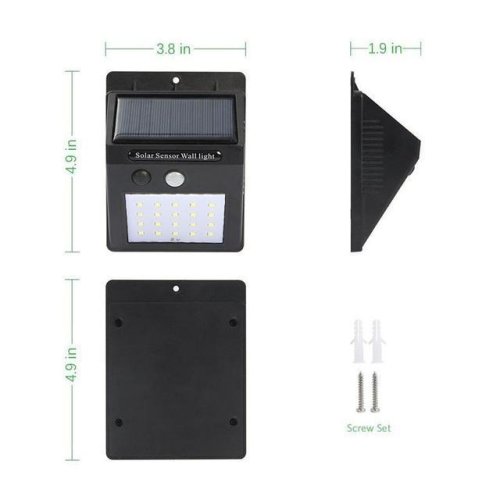 Світильник 20 LED Solar із датчиком руху на сонячній батареї