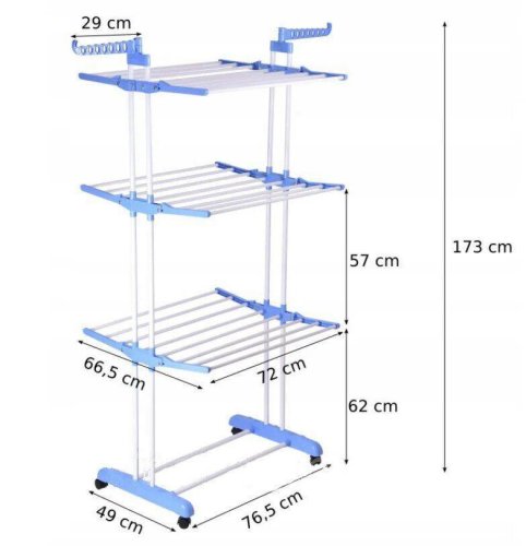 Складна вертикальна сушарка-стійка GARMENT RACK для білизни та речей на коліщатках