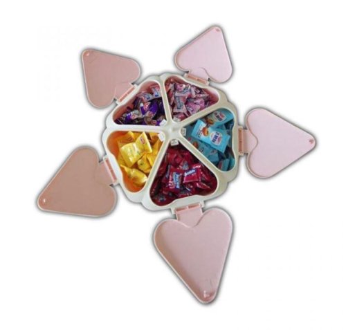 Органайзер-мінажниця Peach «Серце» на 5 секцій: цукерниця/тарілка для закусок з підставкою для телефону