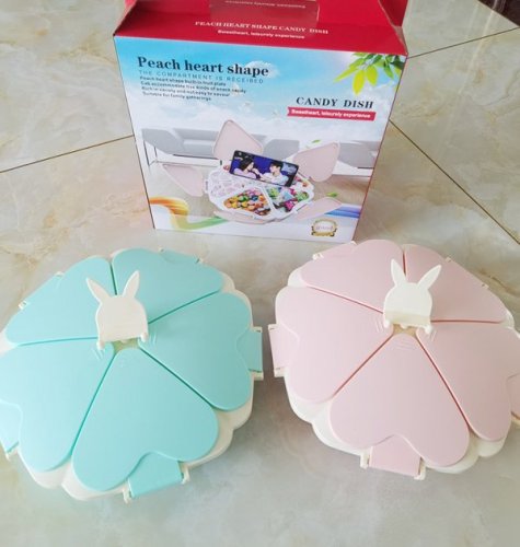 Органайзер-мінажниця Peach «Серце» на 5 секцій: цукерниця/тарілка для закусок з підставкою для телефону