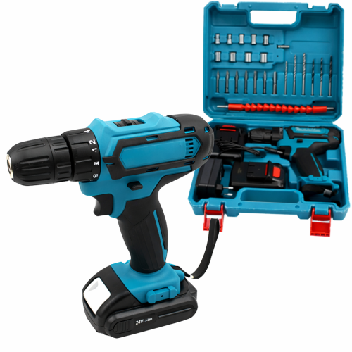 Акумуляторний шуруповерт-дриль 550 DWE 24V 3Ah з набором інструментів 24 предмети