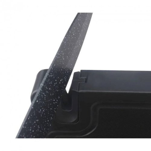 Набір кухонних ножів UNIQUE UN-1841 на магнітній підставці з точилкою, 6 предметів, чорні