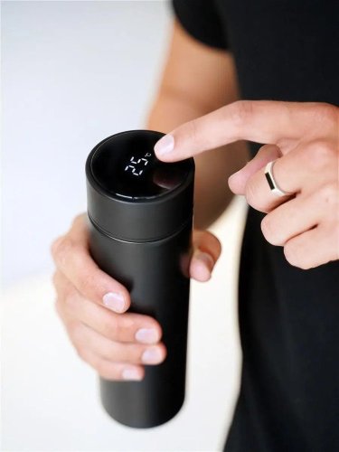 Смарт-термокружка Smart CUP 500 мл: нержавіюча сталь, сенсорний індикатор температури, ситечко