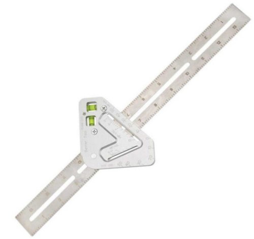 Метричний столярний косинець з рівнем TV One — будівельна кутова лінійка для столярів