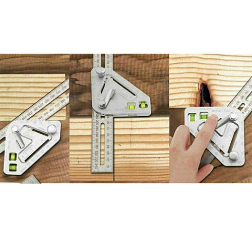 Метричний столярний косинець з рівнем TV One — будівельна кутова лінійка для столярів