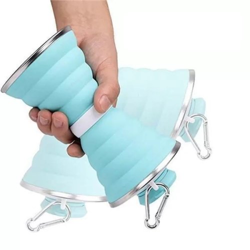 Складана дорожня силіконова пляшка-склянка для води 500 мл