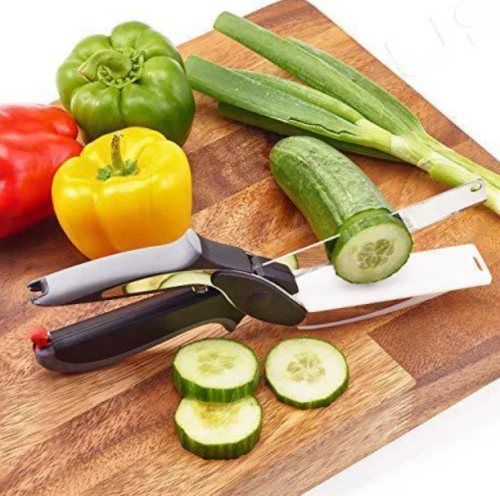 Кухонний ніж-ножиці Clever Cutter JN-59 TV One для швидкого нарізання та шаткування