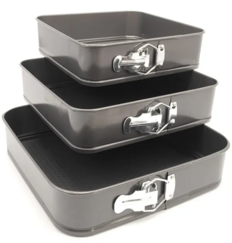 Набір квадратних форм для випікання UNIQUE UN-1704, 3 шт., 22/24/26 см