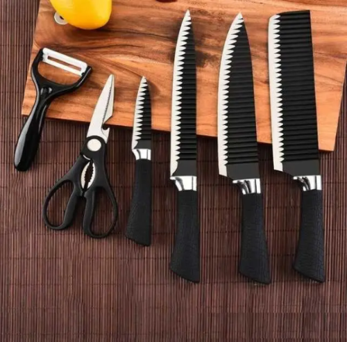 Набір кухонних ножів UNIQUE UN-1821 з нержавіючої сталі, господарські обробні, 6 предметів