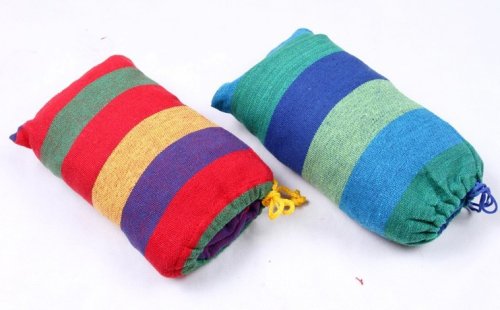 Гавайський двомісний гамак з бавовни 120×200 см, посилений, з дерев’яними планками для дому/дачі/саду