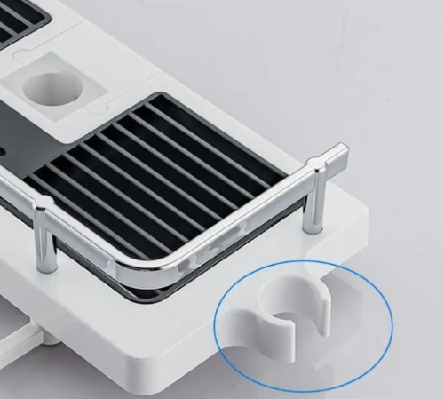 Регульована стійка-органайзер для душу Shower Rack: полиця, тримач шланга та гачки