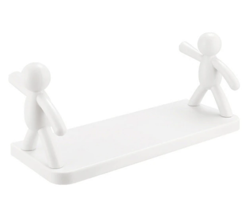 Універсальна підвісна поличка «Чоловічки» для ванної/кухні, клейке кріплення, 33×14 см