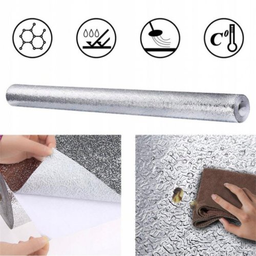 Самоклеюча водостійка захисна фольга для кухні від жиру й температур, 200×60 см