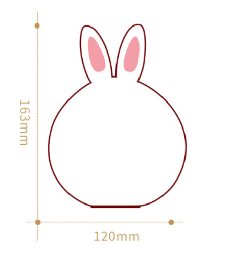 Дитячий LED нічник «Зайчик» Rabbit Soft Touch, силіконовий, акумулятор, 7 режимів світіння