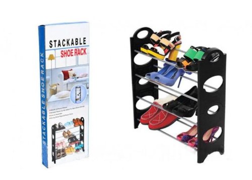 Полиця-органайзер для взуття Amazing Stackable Shoe Rack, стійка-етажерка на 4 полиці