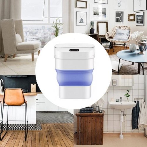 Складне сенсорне відро-кошик для сміття 8 л з кришкою, модель ZSW-L11