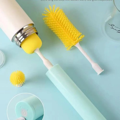 Бездротова електрощітка-йорж Cup Cleaning Brush для миття посуду, насадки, USB-зарядка