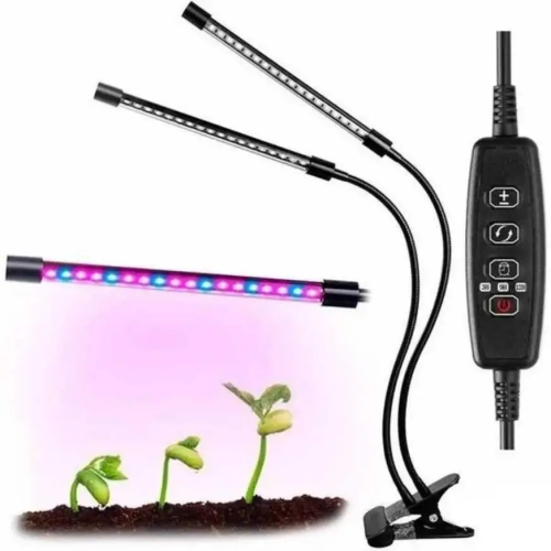Подвійна гнучка фітолампа 30 Вт для рослин з таймером і регулюванням яскравості