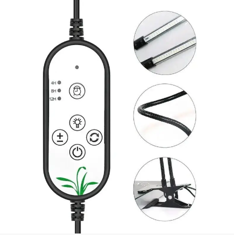 Четверна гнучка фітолампа для рослин 60 Вт з таймером та регулюванням яскравості