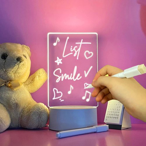 LED нічник‑планер з підсвіткою: багаторазова дошка для записів і нотаток