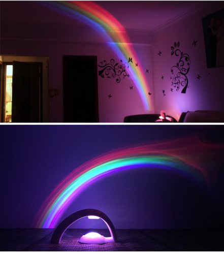Нічник-проектор веселки Lucky Rainbow RGB — райдужний світильник з проекцією