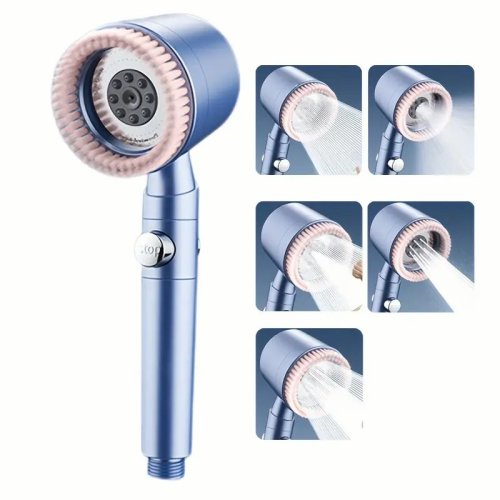 Душова лійка з фільтром і масажною щіткою, потужний напір води
