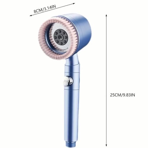 Душова лійка з фільтром і масажною щіткою, потужний напір води