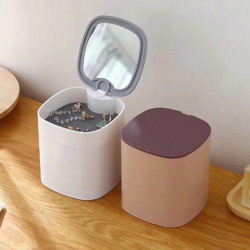 Багаторівневий органайзер-скринька для прикрас і аксесуарів на 4 відділення з дзеркалом LD-688