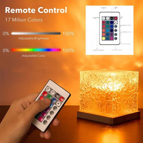 Настільний RGB світильник-нічник USB з проекцією хвиль «ефект води» та пультом ДК